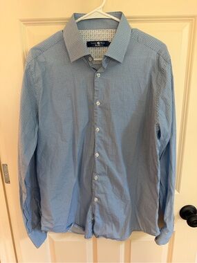 Stone Rose Men's Blue Microdot Button-Down Shirt